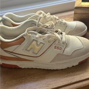 New Balance 550 White and Orange Sneakers